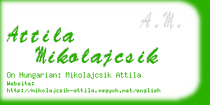 attila mikolajcsik business card